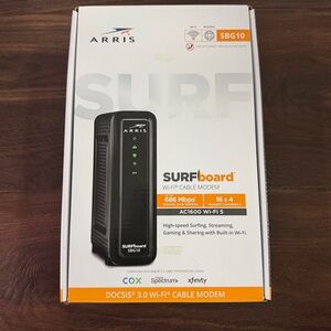 ARRIS SBG10 SURFboard  AC1600 Dual-Band Cable Modem Router - Black
